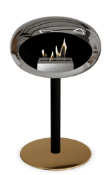 Le Feu - Dome Chromed Silver Ground Steel Low Pole - Fireplace - Viva Alfresco