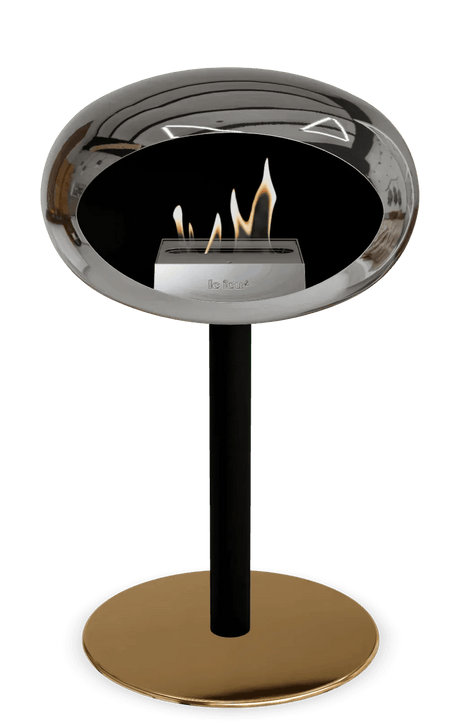 Le Feu - Dome Chromed Silver Ground Steel Low Pole - Fireplace - Viva Alfresco