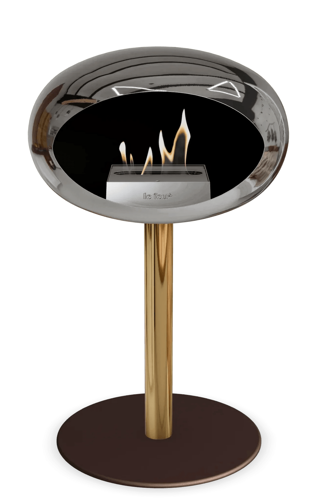 Le Feu - Dome Chromed Silver Ground Steel Low Pole - Fireplace - Viva Alfresco