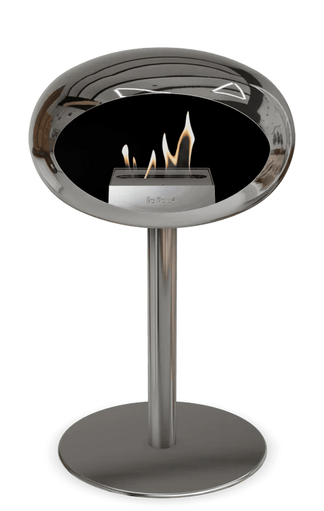 Le Feu - Dome Chromed Silver Ground Steel Low Pole - Fireplace - Viva Alfresco