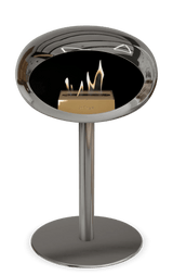 Le Feu - Dome Chromed Silver Ground Steel Low Pole - Fireplace - Viva Alfresco