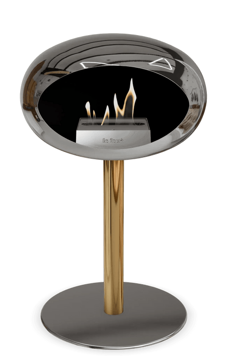 Le Feu - Dome Chromed Silver Ground Steel Low Pole - Fireplace - Viva Alfresco