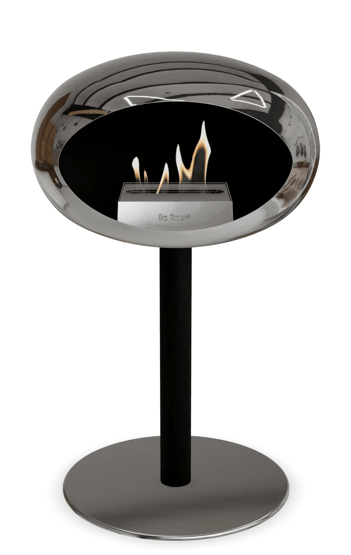 Le Feu - Dome Chromed Silver Ground Steel Low Pole - Fireplace - Viva Alfresco