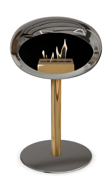 Le Feu - Dome Chromed Silver Ground Steel Low Pole - Fireplace - Viva Alfresco