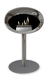 Le Feu - Dome Chromed Silver Ground Steel Low Pole - Fireplace - Viva Alfresco