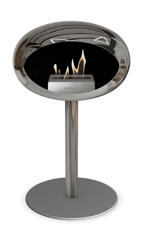 Le Feu - Dome Chromed Silver Ground Steel Low Pole - Fireplace - Viva Alfresco