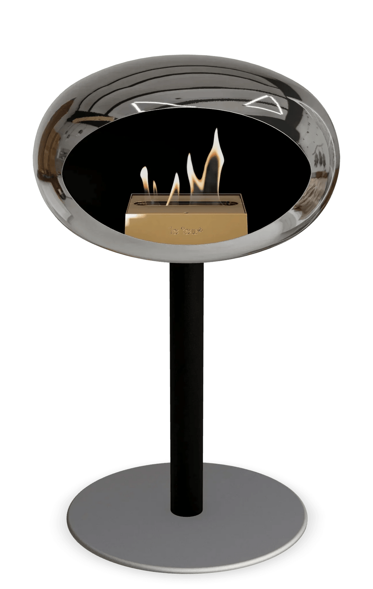 Le Feu - Dome Chromed Silver Ground Steel Low Pole - Fireplace - Viva Alfresco