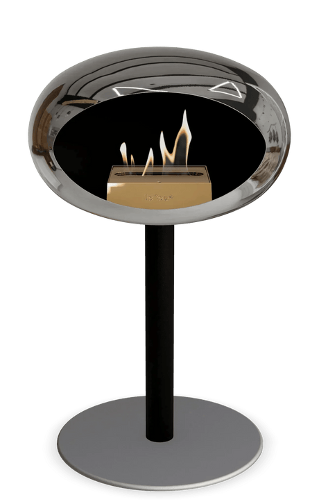 Le Feu - Dome Chromed Silver Ground Steel Low Pole - Fireplace - Viva Alfresco