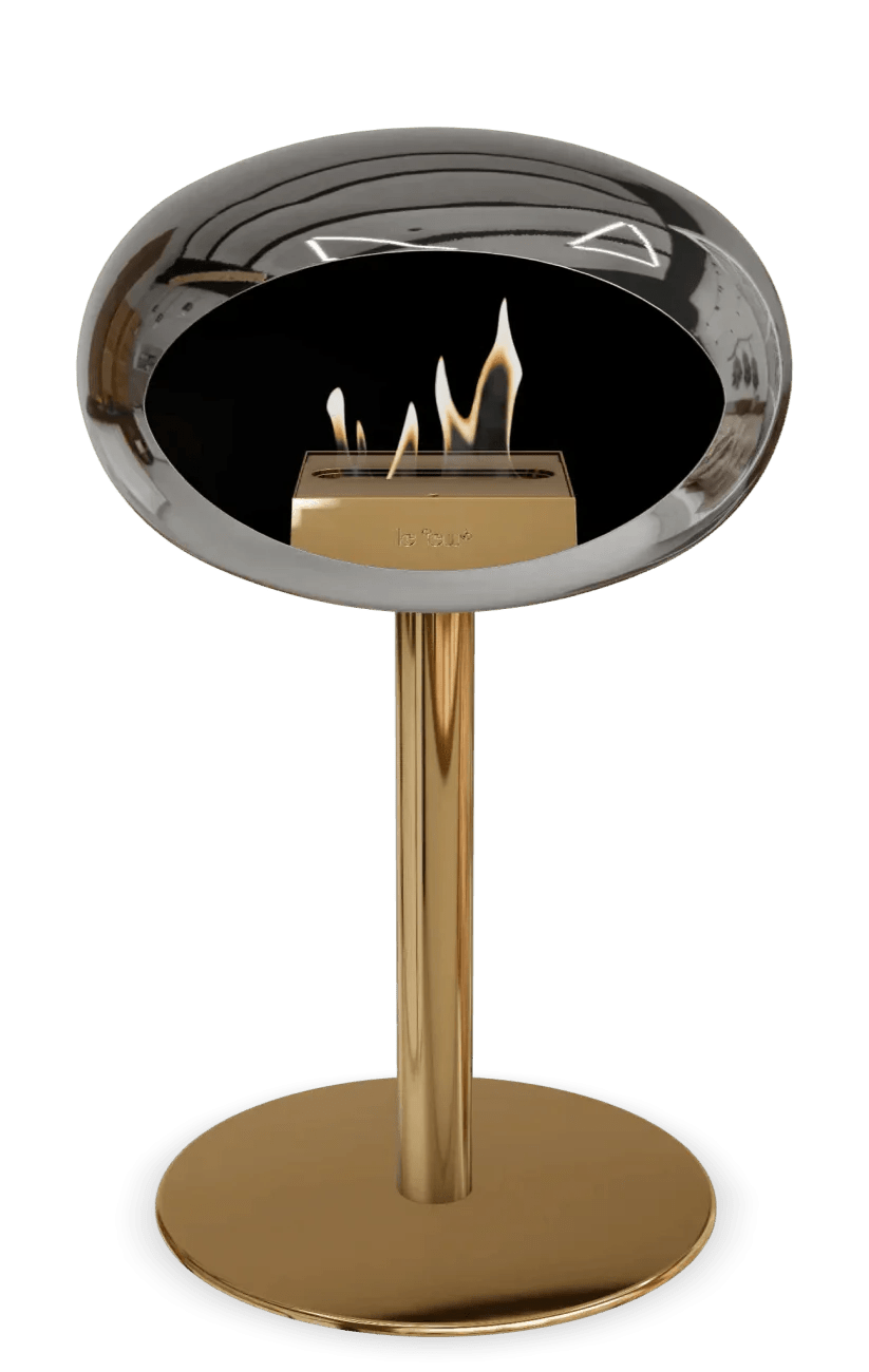 Le Feu - Dome Chromed Silver Ground Steel Low Pole - Fireplace - Viva Alfresco