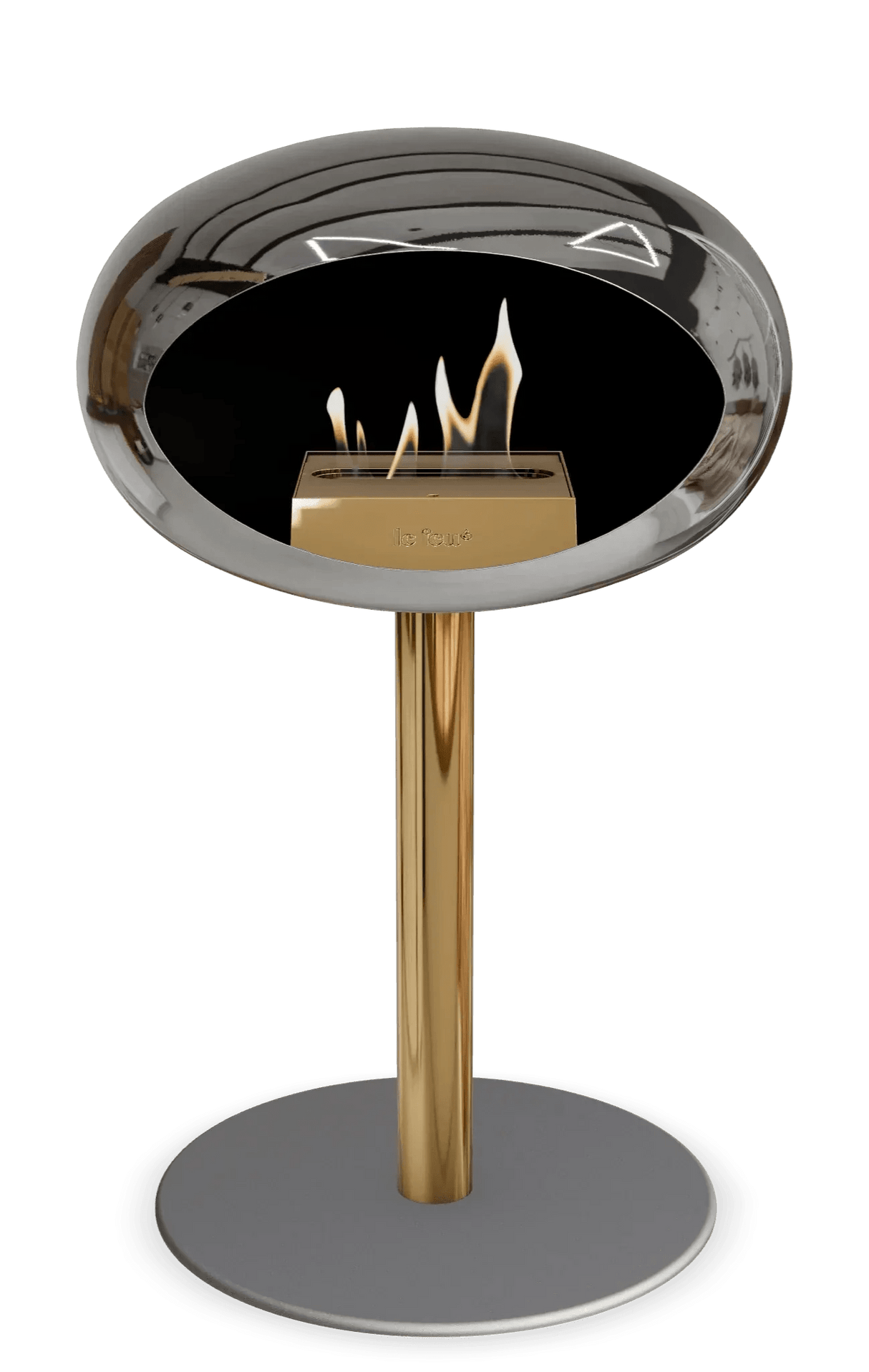 Le Feu - Dome Chromed Silver Ground Steel Low Pole - Fireplace - Viva Alfresco