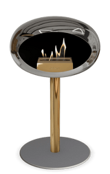 Le Feu - Dome Chromed Silver Ground Steel Low Pole - Fireplace - Viva Alfresco