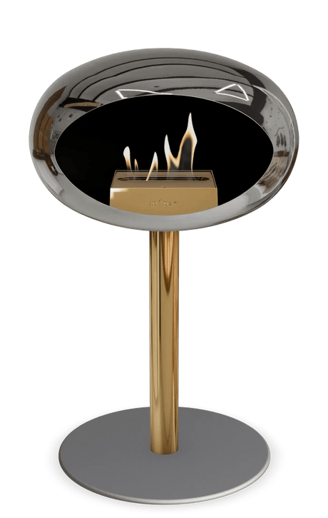 Le Feu - Dome Chromed Silver Ground Steel Low Pole - Fireplace - Viva Alfresco