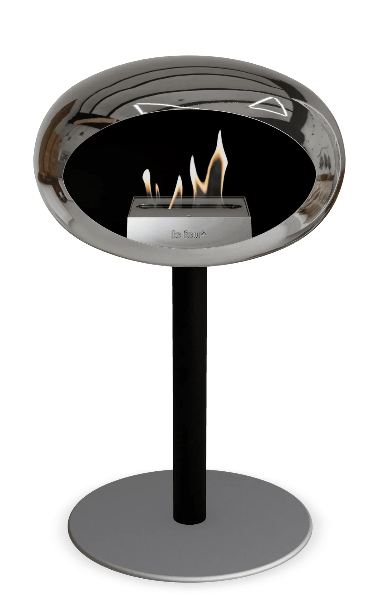 Le Feu - Dome Chromed Silver Ground Steel Low Pole - Fireplace - Viva Alfresco