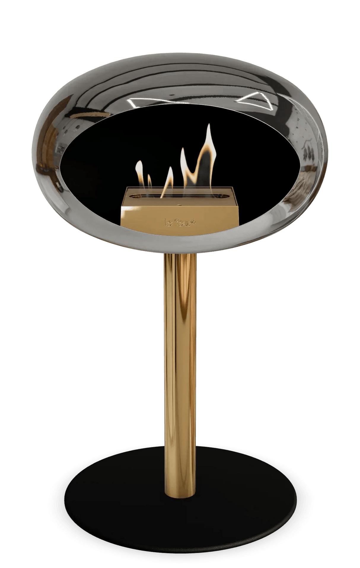 Le Feu - Dome Chromed Silver Ground Steel Low Pole - Fireplace - Viva Alfresco