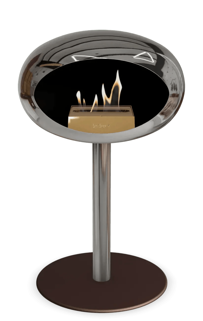 Le Feu - Dome Chromed Silver Ground Steel Low Pole - Fireplace - Viva Alfresco