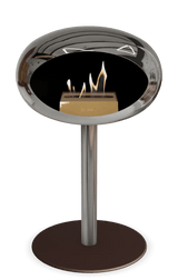 Le Feu - Dome Chromed Silver Ground Steel Low Pole - Fireplace - Viva Alfresco