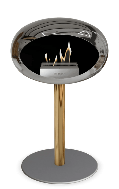 Le Feu - Dome Chromed Silver Ground Steel Low Pole - Fireplace - Viva Alfresco