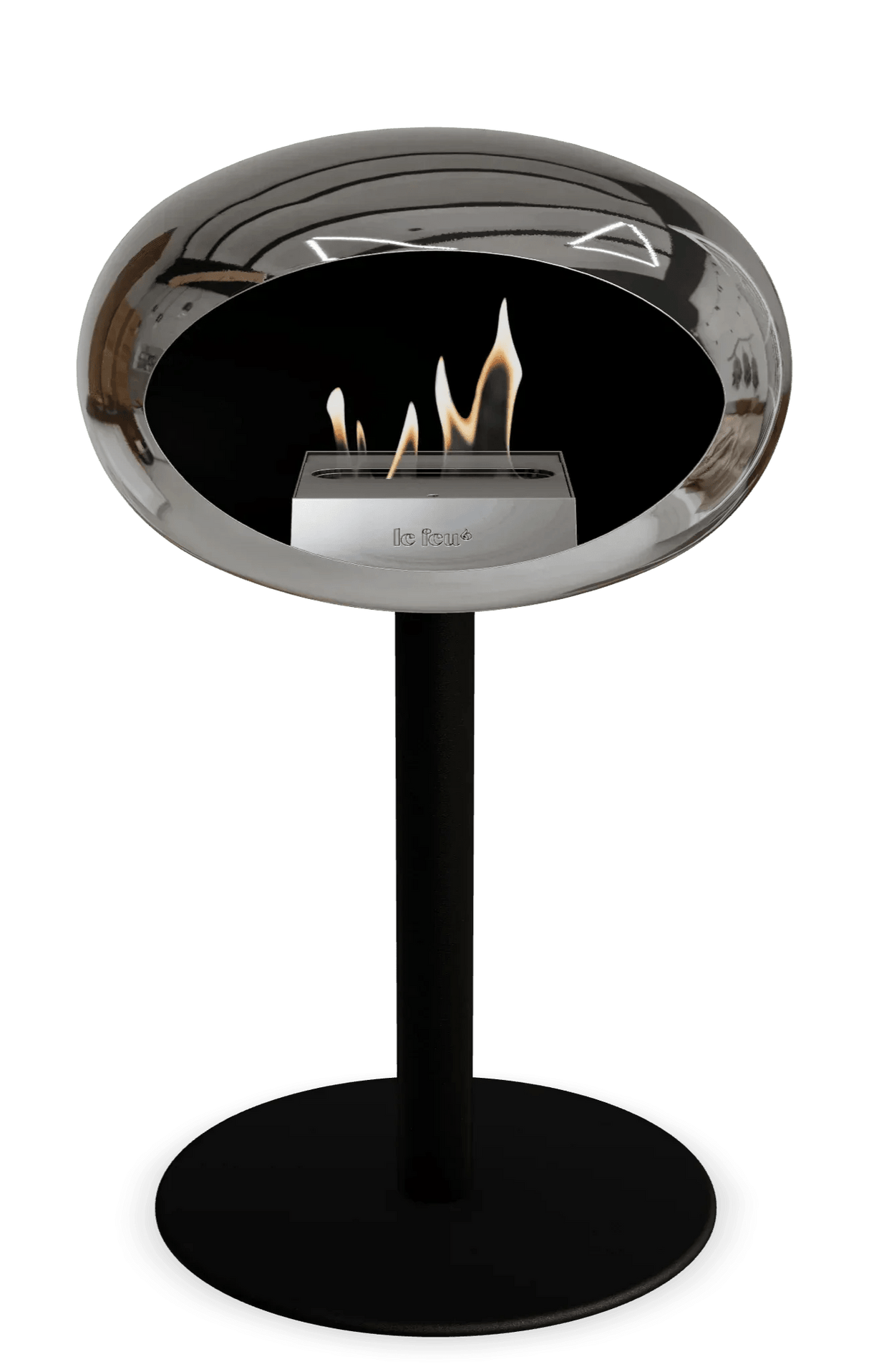 Le Feu - Dome Chromed Silver Ground Steel Low Pole - Fireplace - Viva Alfresco