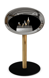 Le Feu - Dome Chromed Silver Ground Steel Low Pole - Fireplace - Viva Alfresco