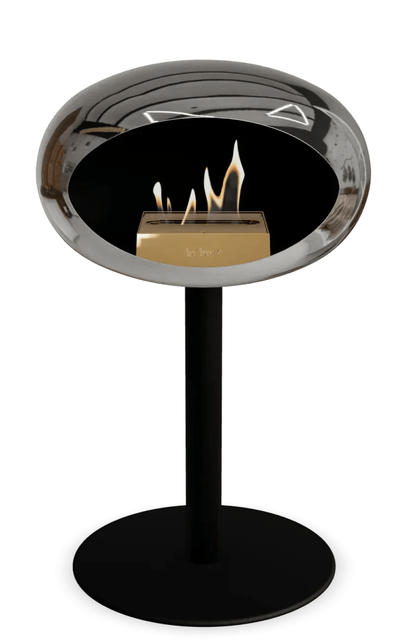 Le Feu - Dome Chromed Silver Ground Steel Low Pole - Fireplace - Viva Alfresco