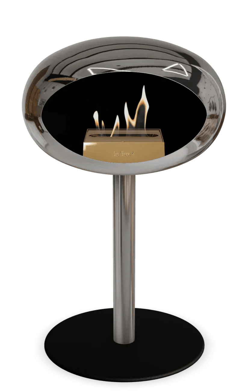 Le Feu - Dome Chromed Silver Ground Steel Low Pole - Fireplace - Viva Alfresco