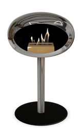 Le Feu - Dome Chromed Silver Ground Steel Low Pole - Fireplace - Viva Alfresco