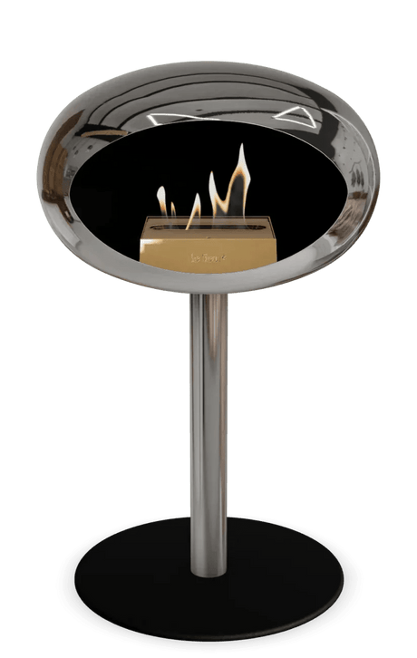 Le Feu - Dome Chromed Silver Ground Steel Low Pole - Fireplace - Viva Alfresco