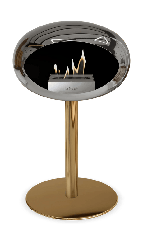 Le Feu - Dome Chromed Silver Ground Steel Low Pole - Fireplace - Viva Alfresco