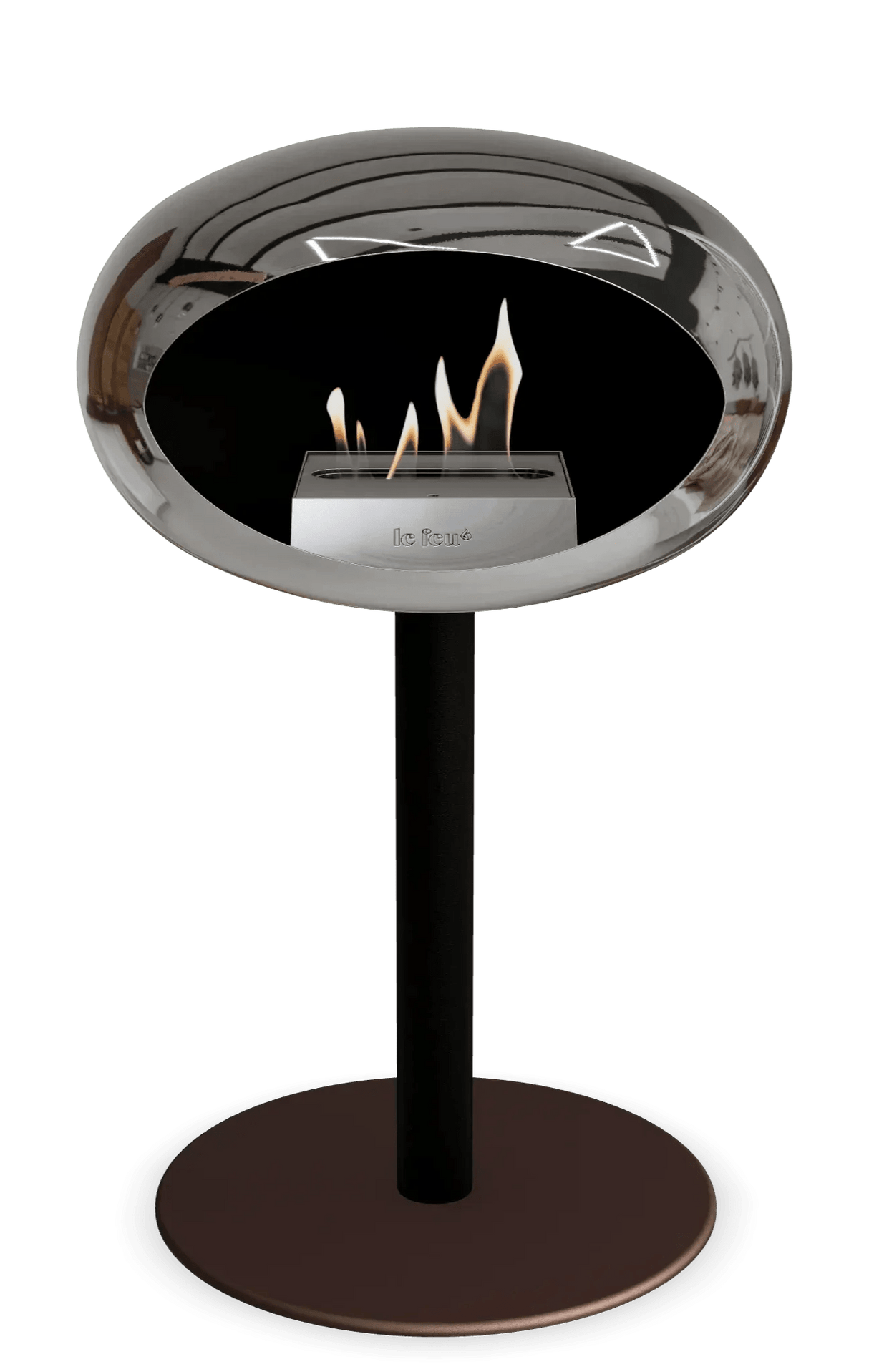 Le Feu - Dome Chromed Silver Ground Steel Low Pole - Fireplace - Viva Alfresco