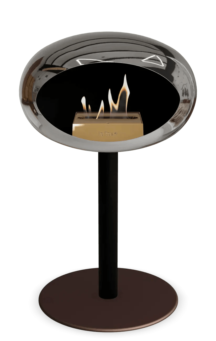 Le Feu - Dome Chromed Silver Ground Steel Low Pole - Fireplace - Viva Alfresco