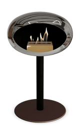 Le Feu - Dome Chromed Silver Ground Steel Low Pole - Fireplace - Viva Alfresco