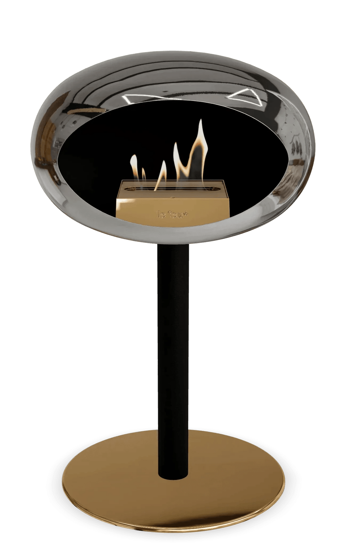 Le Feu - Dome Chromed Silver Ground Steel Low Pole - Fireplace - Viva Alfresco