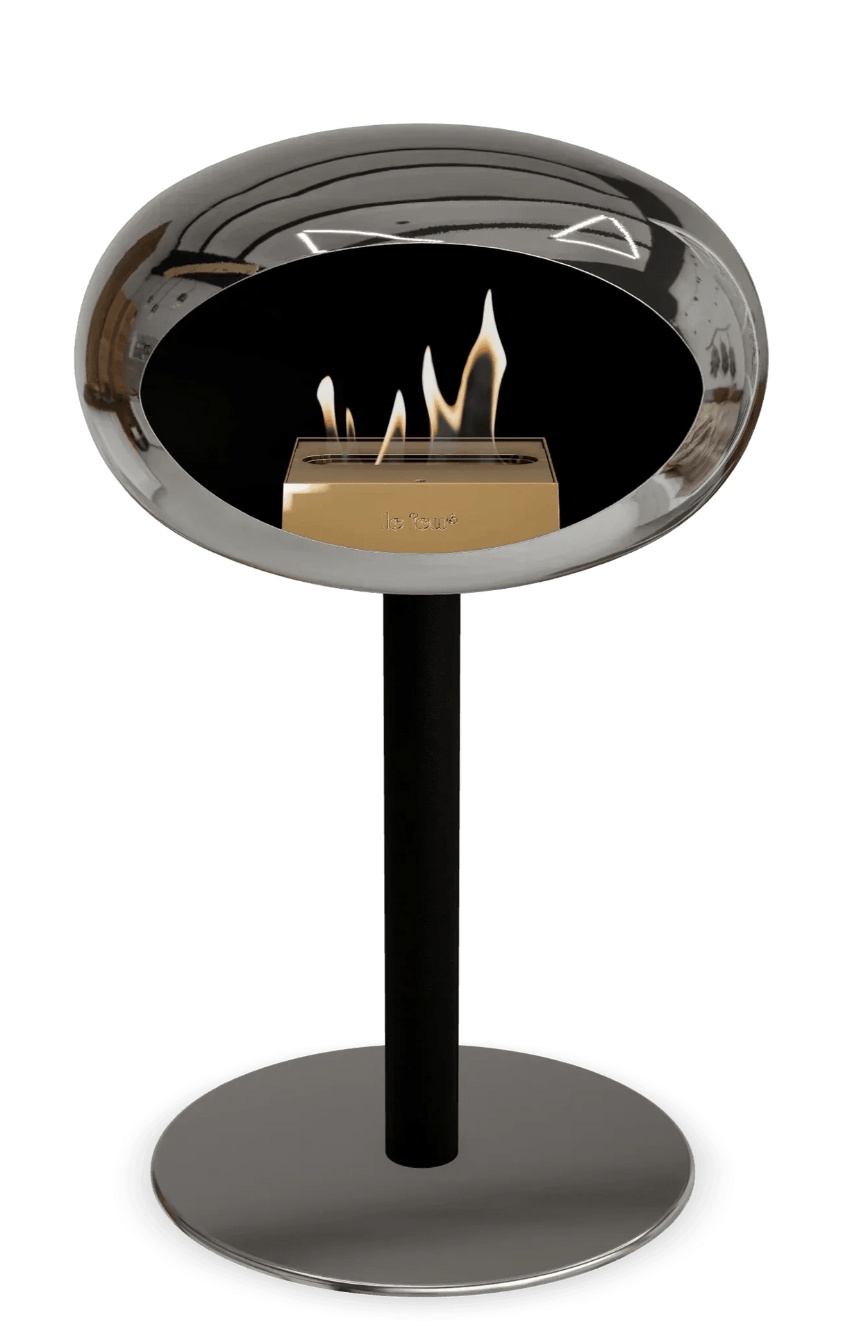 Le Feu - Dome Chromed Silver Ground Steel Low Pole - Fireplace - Viva Alfresco