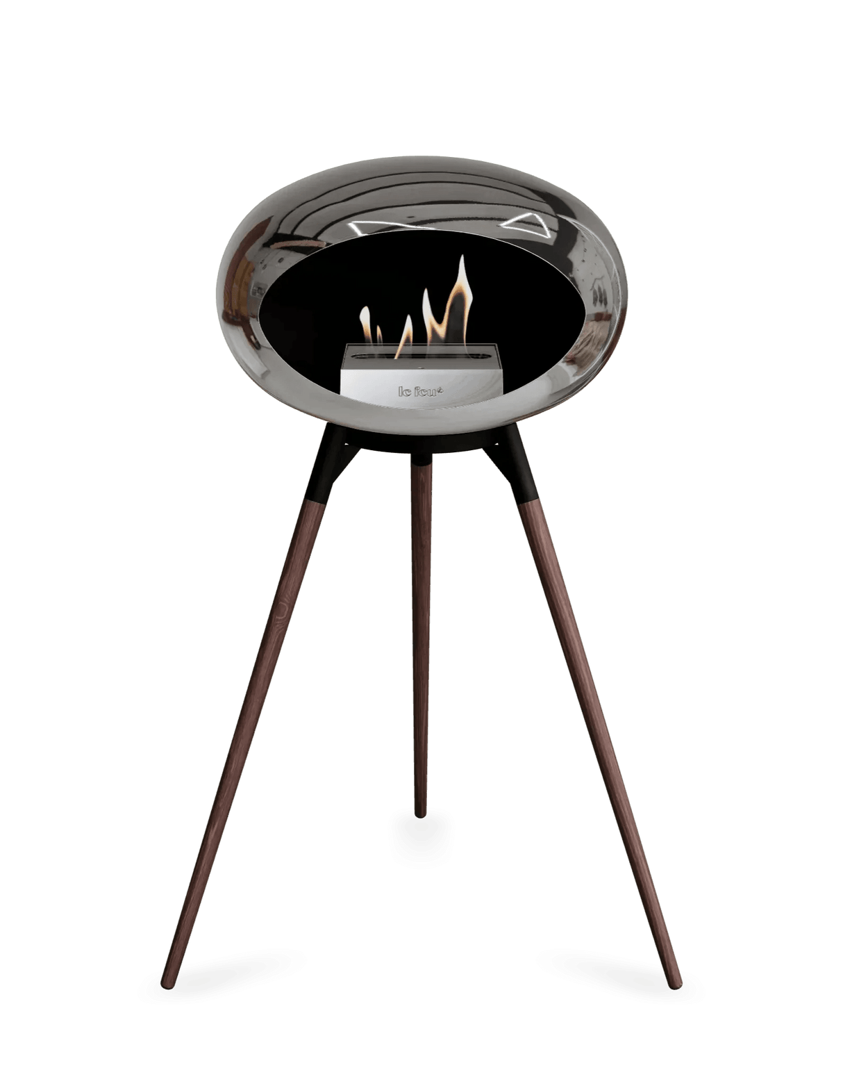 Le Feu - Dome Chromed Silver Ground Wood High - Fireplace - Viva Alfresco