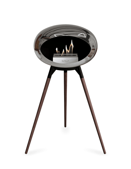 Le Feu - Dome Chromed Silver Ground Wood High - Fireplace - Viva Alfresco