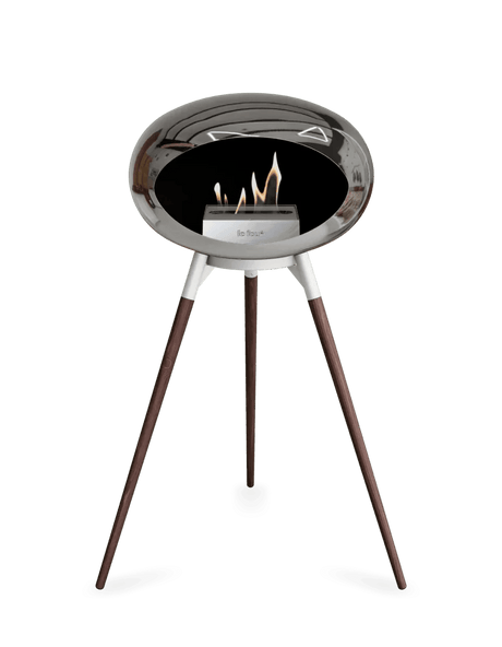 Le Feu - Dome Chromed Silver Ground Wood High - Fireplace - Viva Alfresco