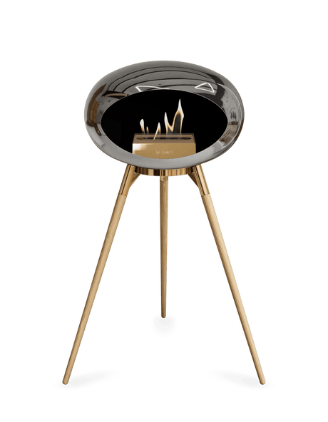 Le Feu - Dome Chromed Silver Ground Wood High - Fireplace - Viva Alfresco