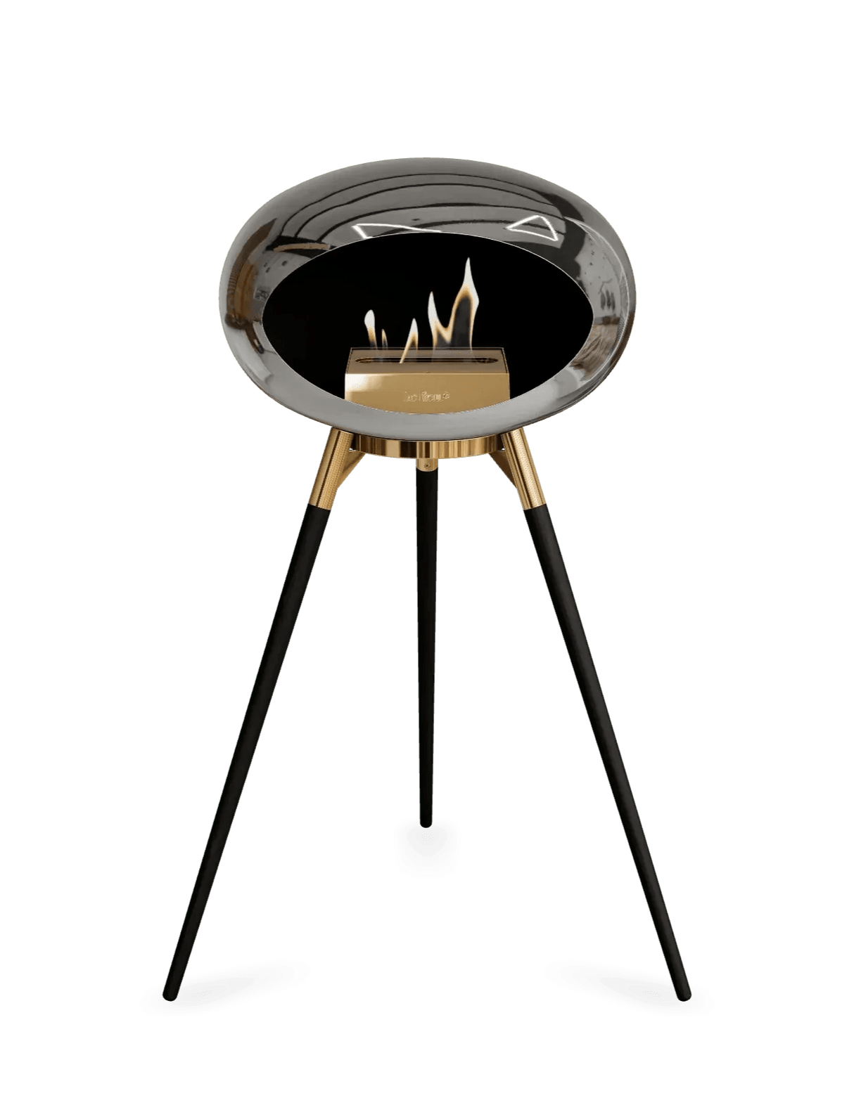 Le Feu - Dome Chromed Silver Ground Wood High - Fireplace - Viva Alfresco