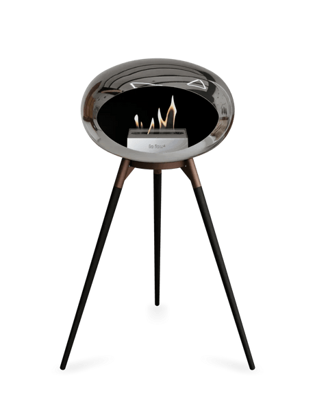 Le Feu - Dome Chromed Silver Ground Wood High - Fireplace - Viva Alfresco