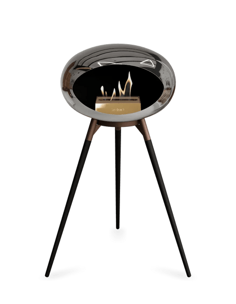 Le Feu - Dome Chromed Silver Ground Wood High - Fireplace - Viva Alfresco