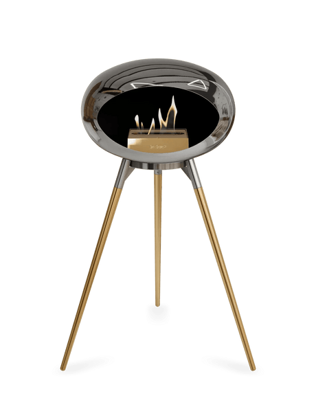 Le Feu - Dome Chromed Silver Ground Wood High - Fireplace - Viva Alfresco