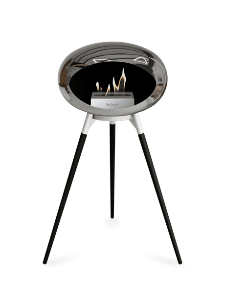 Le Feu - Dome Chromed Silver Ground Wood High - Fireplace - Viva Alfresco