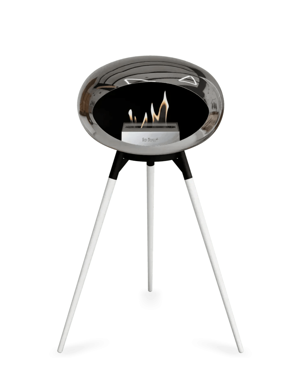 Le Feu - Dome Chromed Silver Ground Wood High - Fireplace - Viva Alfresco