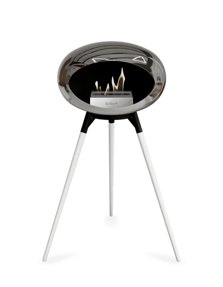 Le Feu - Dome Chromed Silver Ground Wood High - Fireplace - Viva Alfresco