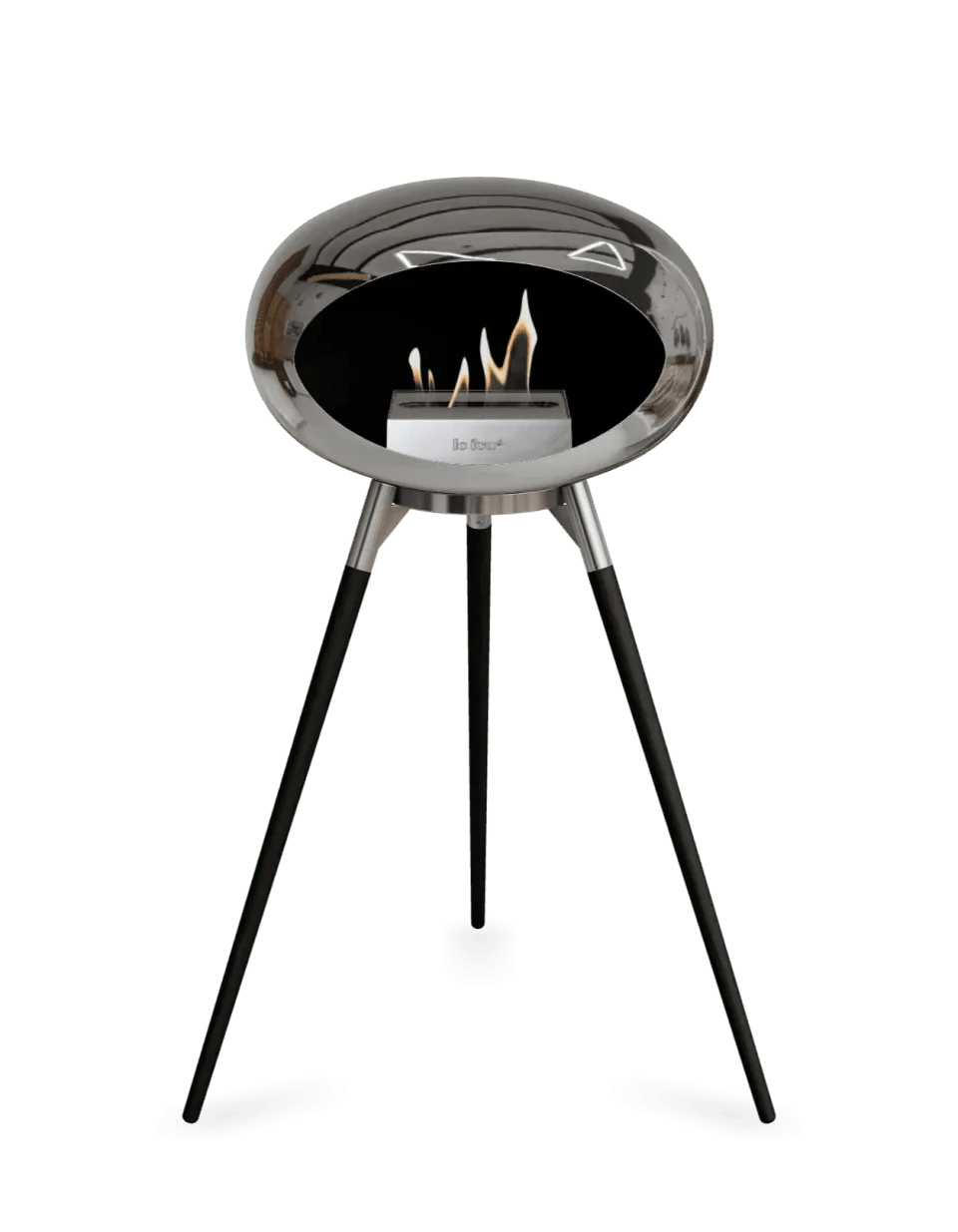 Le Feu - Dome Chromed Silver Ground Wood High - Fireplace - Viva Alfresco