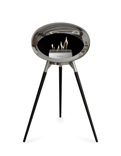 Le Feu - Dome Chromed Silver Ground Wood High - Fireplace - Viva Alfresco