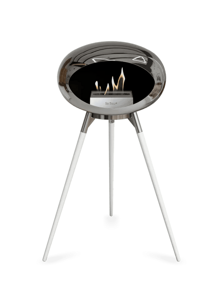 Le Feu - Dome Chromed Silver Ground Wood High - Fireplace - Viva Alfresco