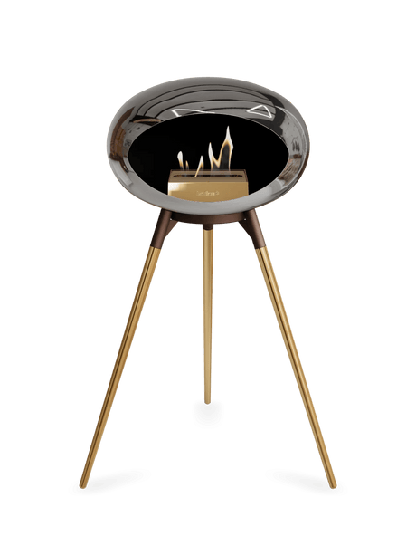 Le Feu - Dome Chromed Silver Ground Wood High - Fireplace - Viva Alfresco