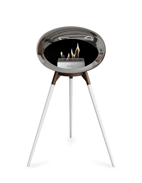 Le Feu - Dome Chromed Silver Ground Wood High - Fireplace - Viva Alfresco