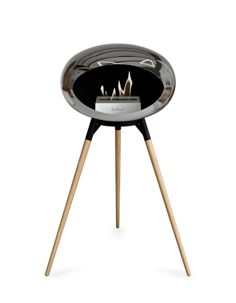 Le Feu - Dome Chromed Silver Ground Wood High - Fireplace - Viva Alfresco